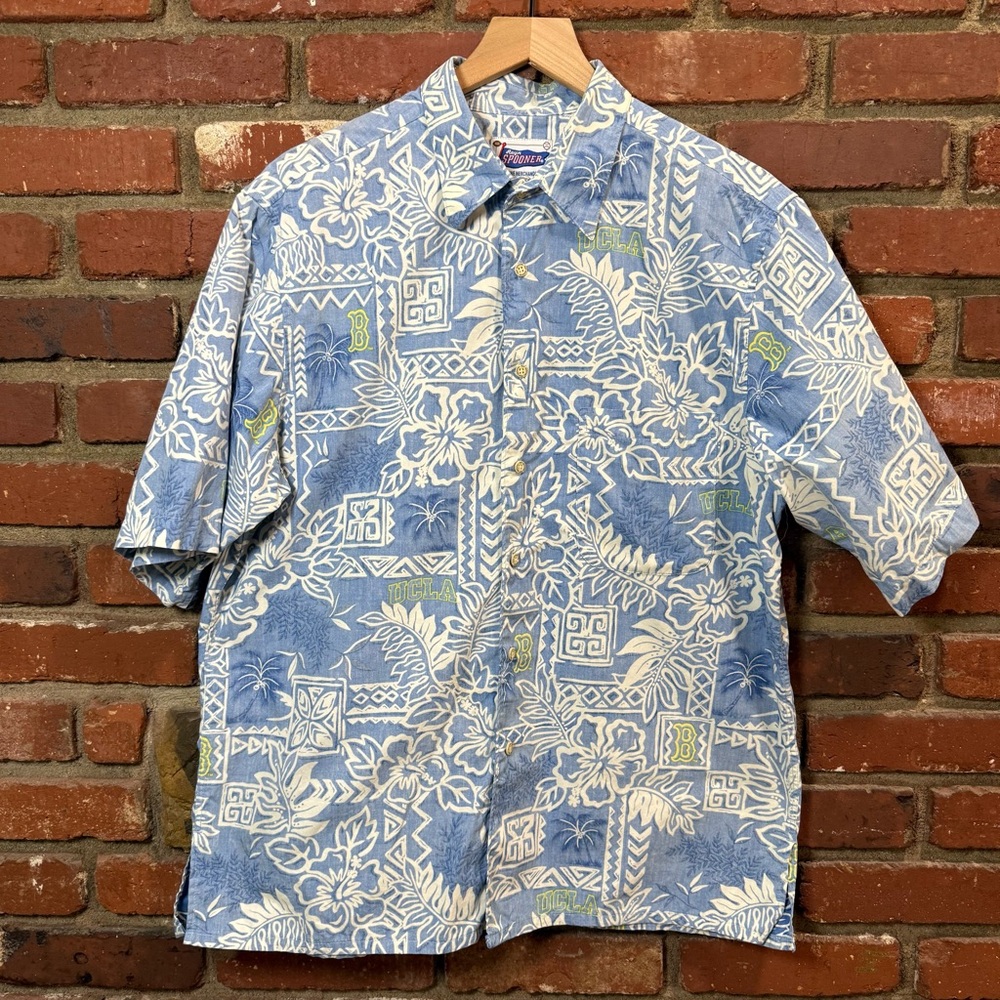 Reyn Spooner UCLA Bruins‎ collegiate Hawaiian Shirt Mens Large Cotton Blue - Picture 2 of 10